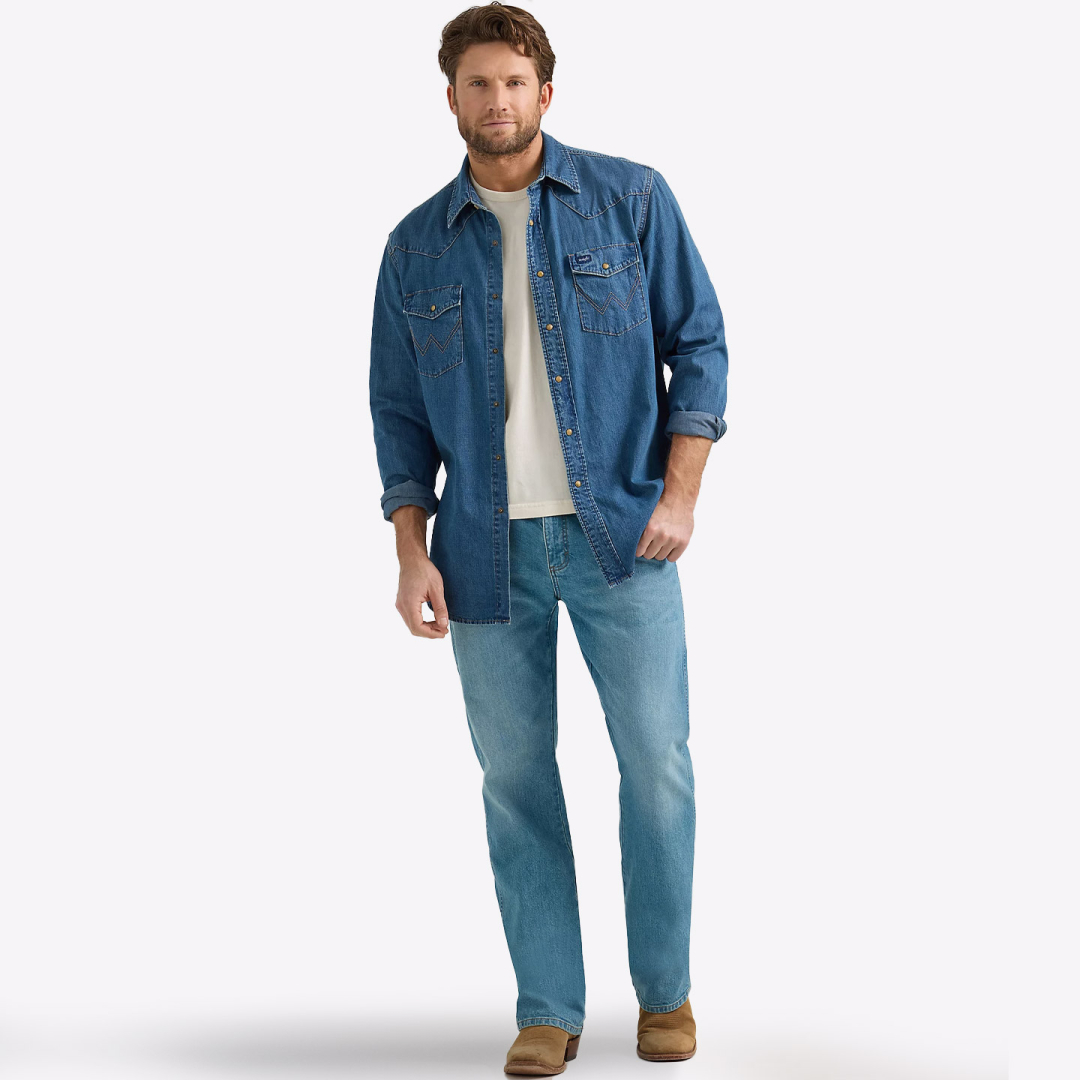 Рубашка джинсовая Wrangler Mid Wash Denim