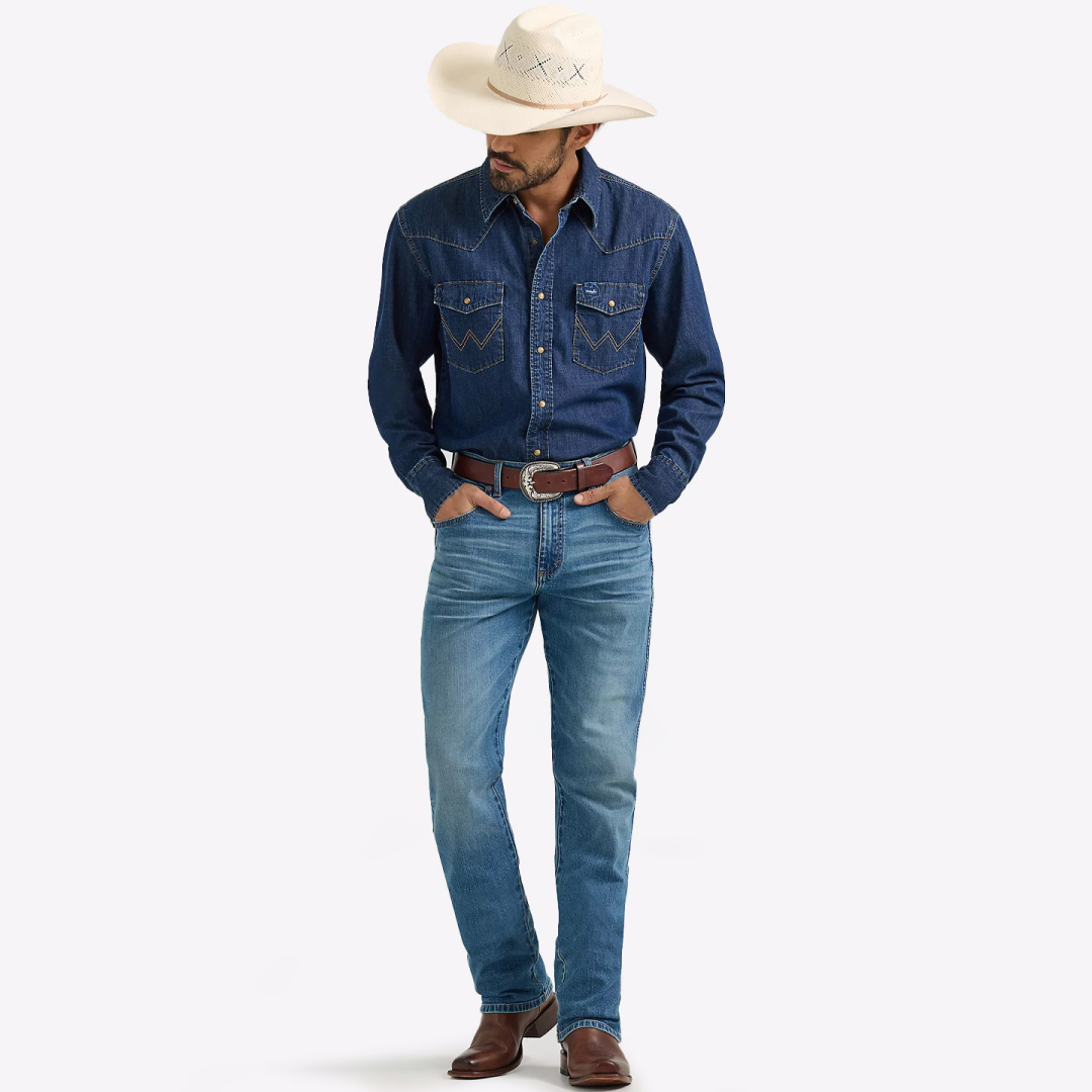 Рубашка джинсовая Wrangler Dark Wash Denim