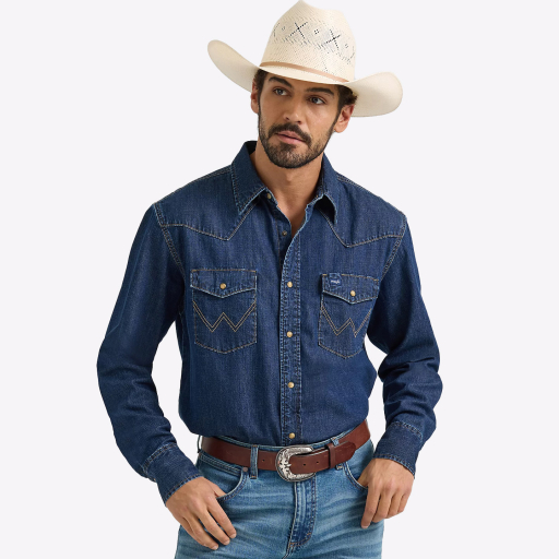 Рубашка джинсовая Wrangler Dark Wash Denim