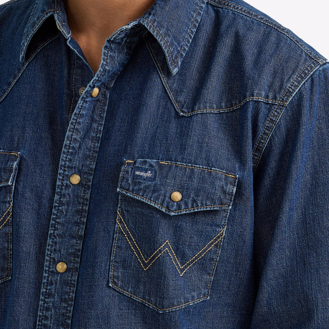 Рубашка джинсовая Wrangler Dark Wash Denim
