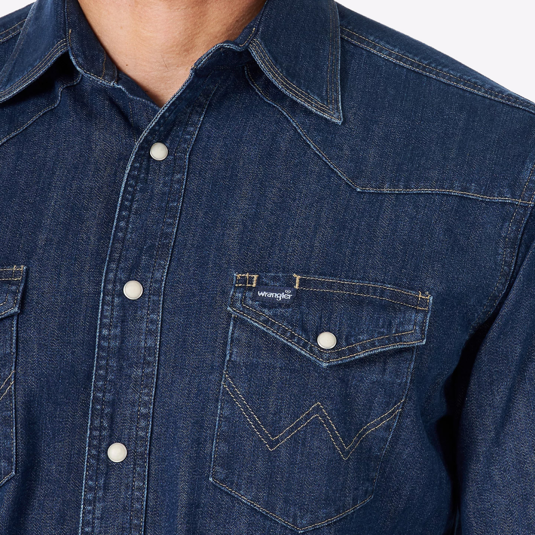 Рубашка джинсовая Wrangler Cowboy Cut Dark Denim