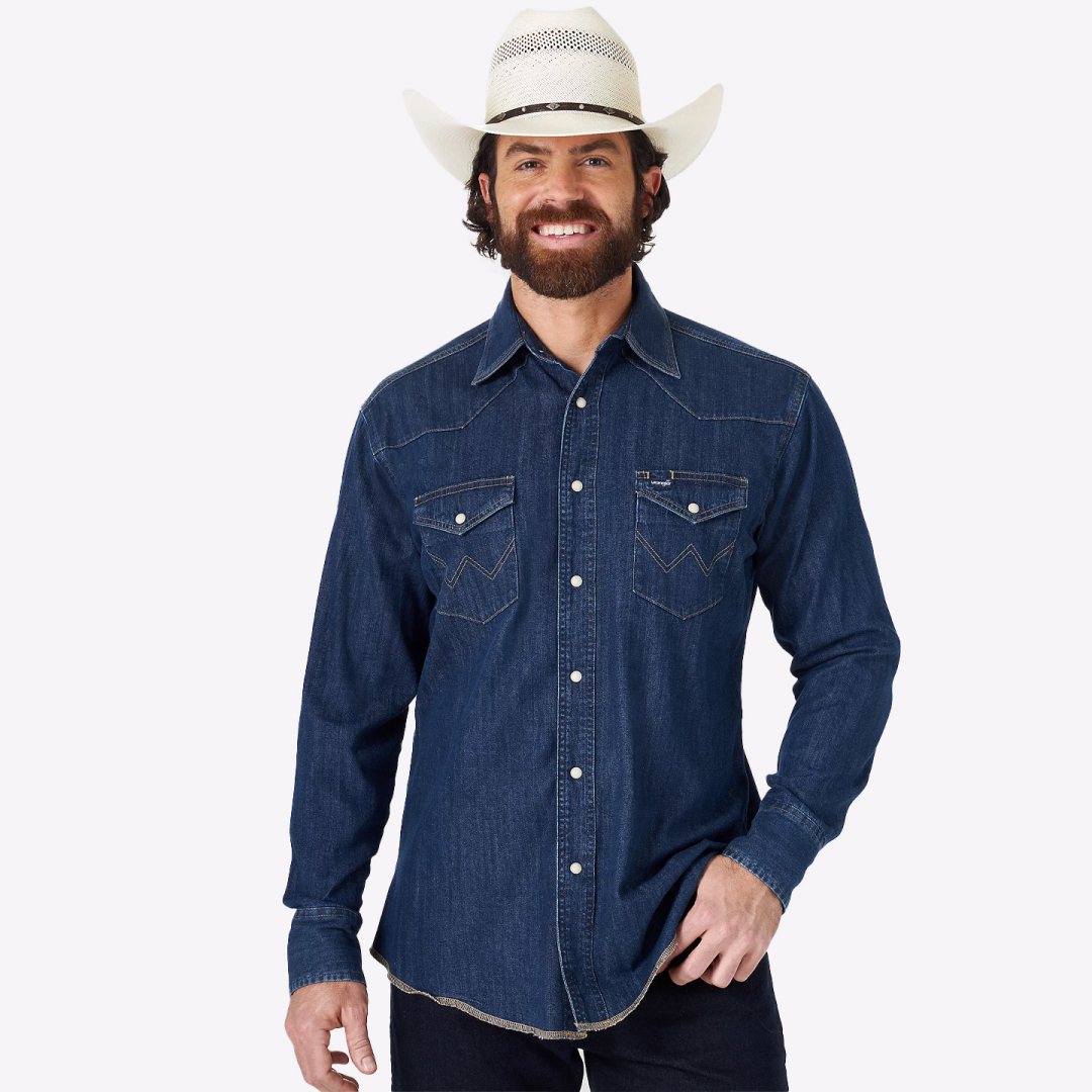 Рубашка джинсовая Wrangler Cowboy Cut Dark Denim