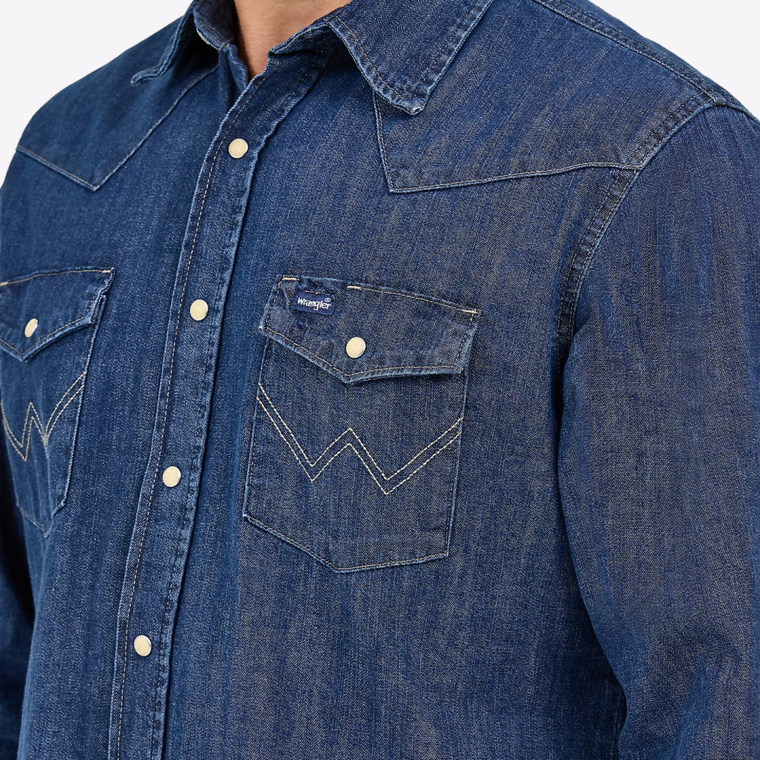 Рубашка джинсовая Wrangler Cowboy Cut Dark Denim