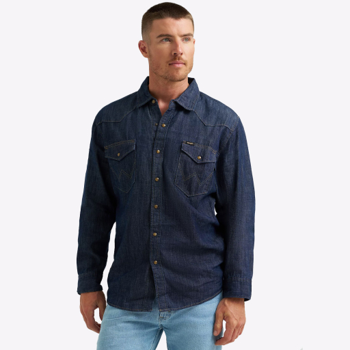 Рубашка джинсовая Wrangler Western Rinse 