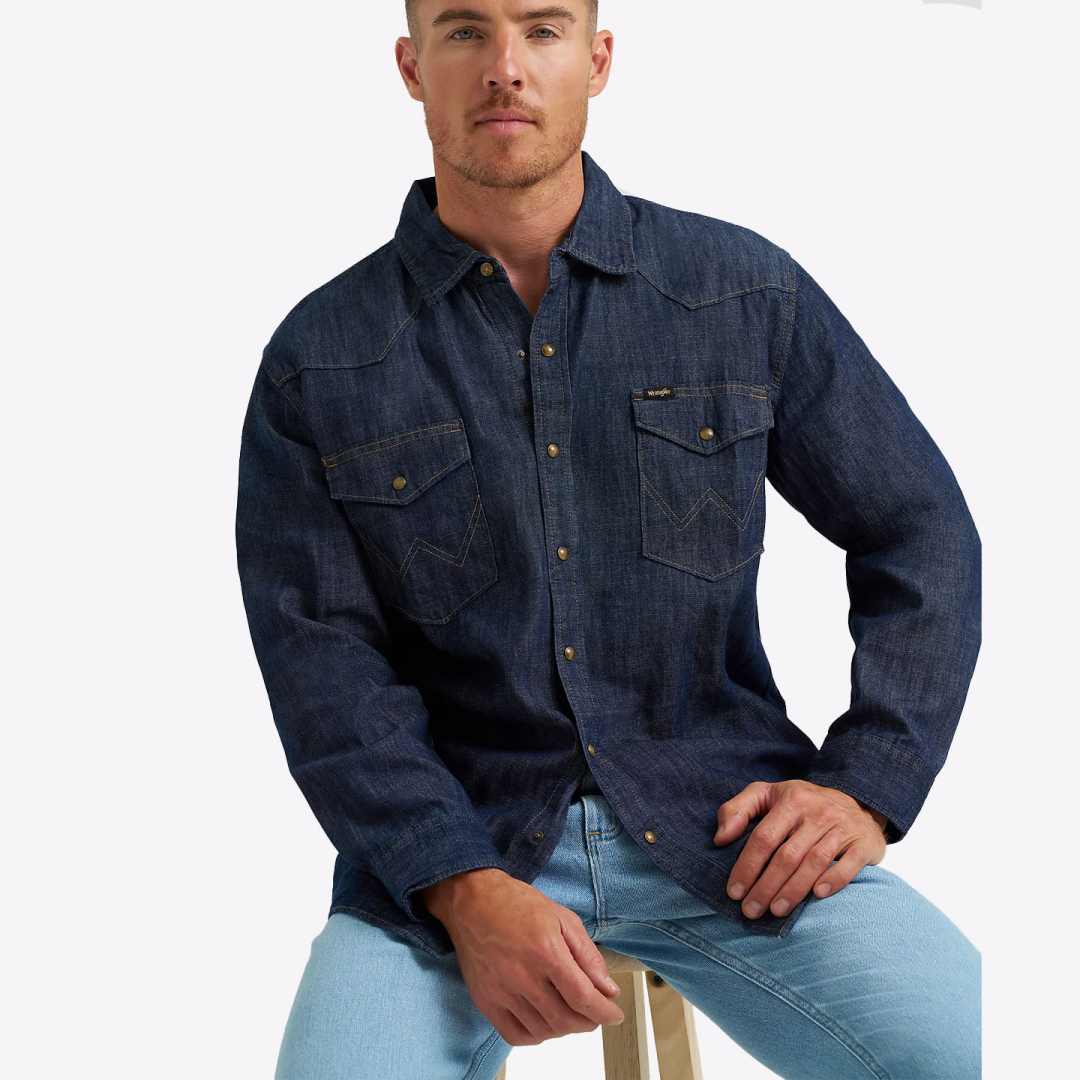 Рубашка джинсовая Wrangler Western Rinse 