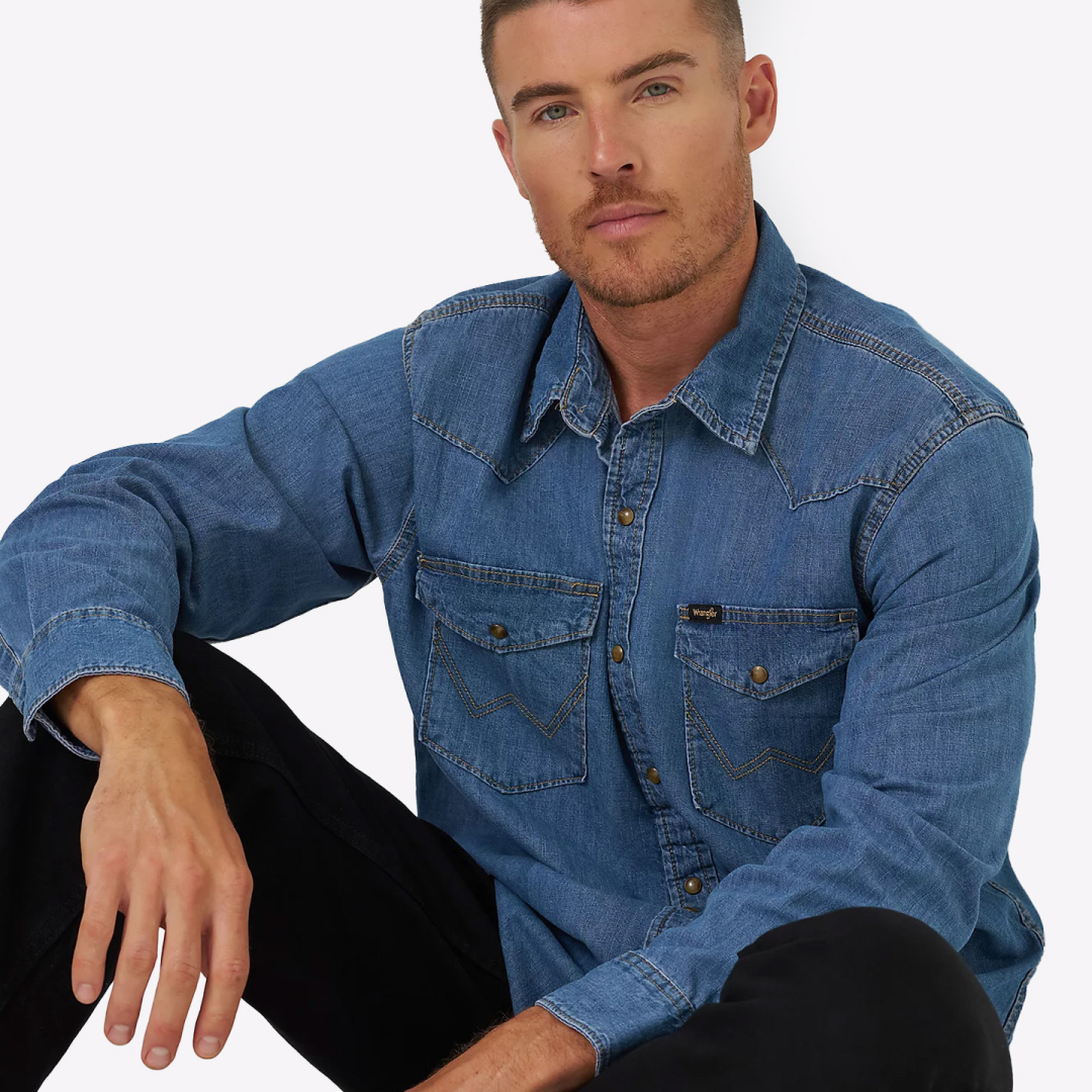 Рубашка джинсовая Wrangler Western Mid Tint