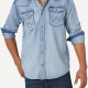 Рубашка джинсовая Wrangler Western Light Denim