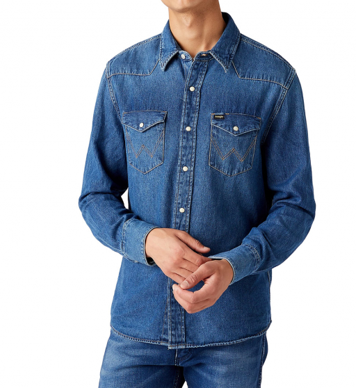 Рубашка джинсовая Wrangler Icons 27MW Western Shirt in 1year