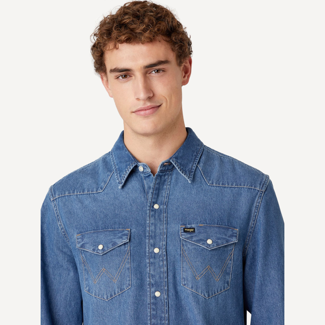 Рубашка джинсовая Wrangler Icons 27MW Western Shirt in 2 year