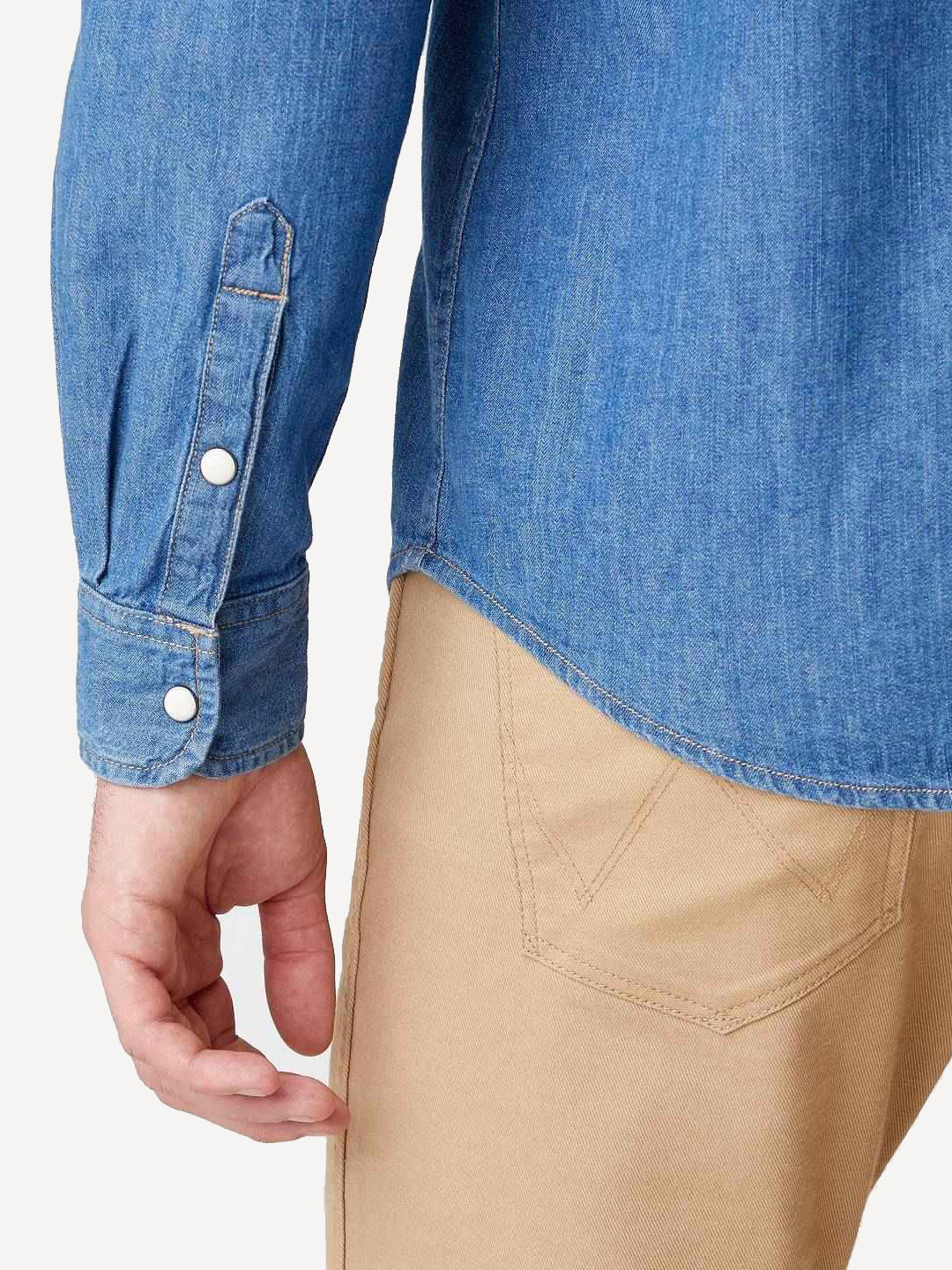 Рубашка джинсовая Wrangler Western Mid Stone