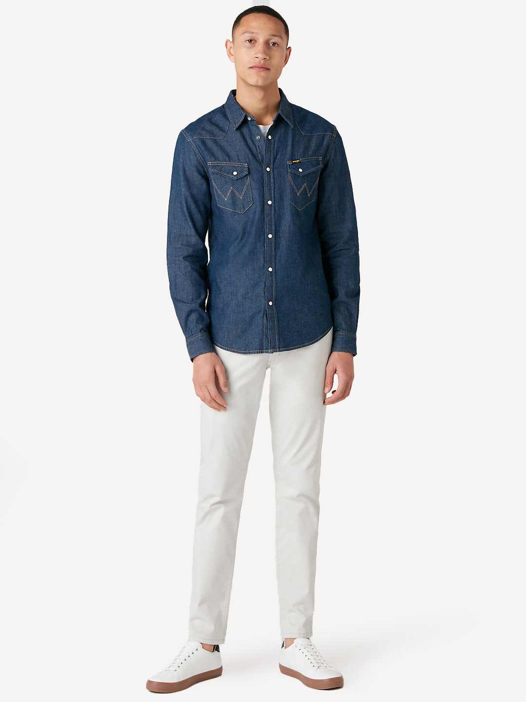 Рубашка джинсовая Wrangler Western Dark Stone