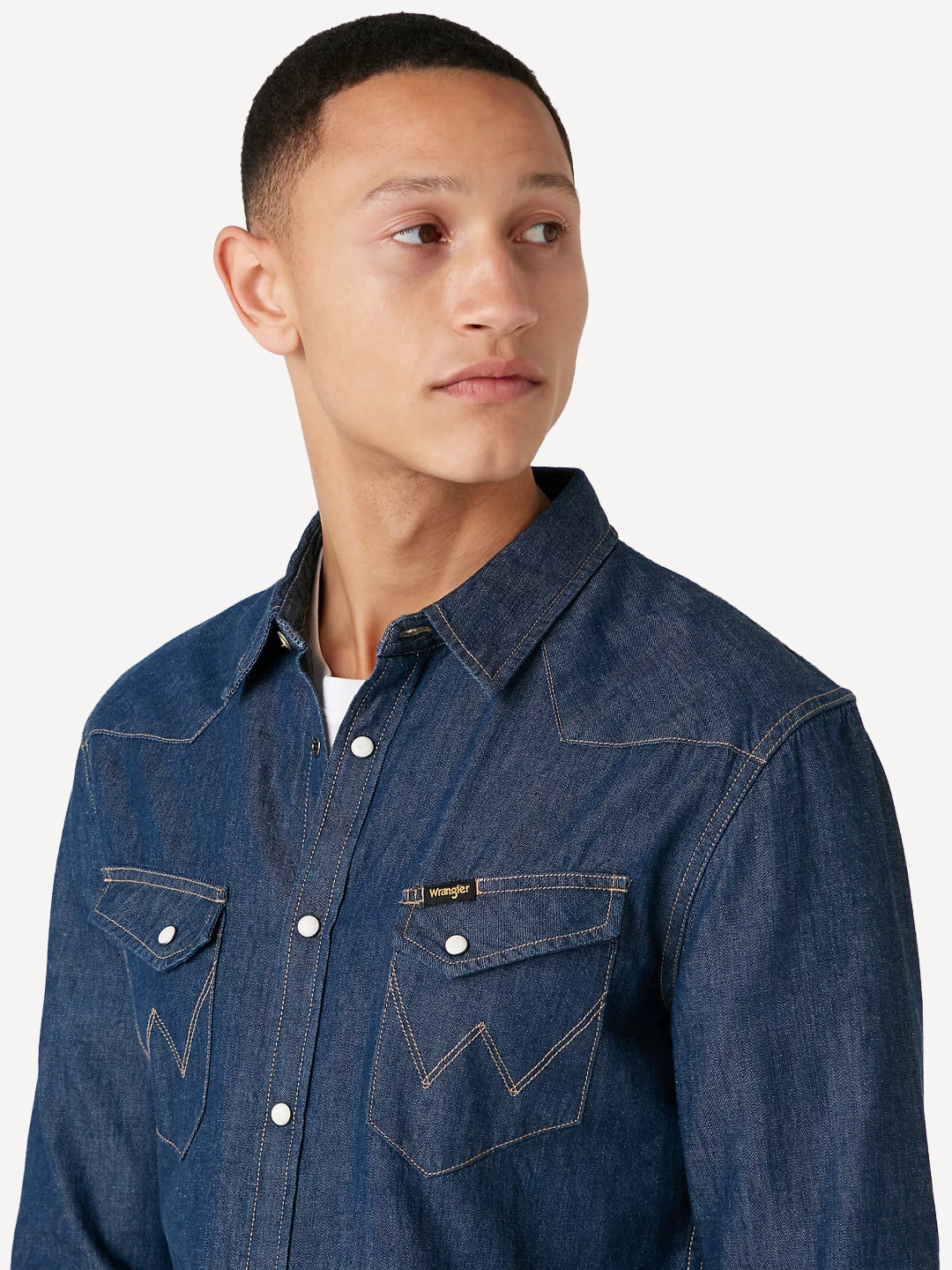 Рубашка джинсовая Wrangler Western Dark Stone