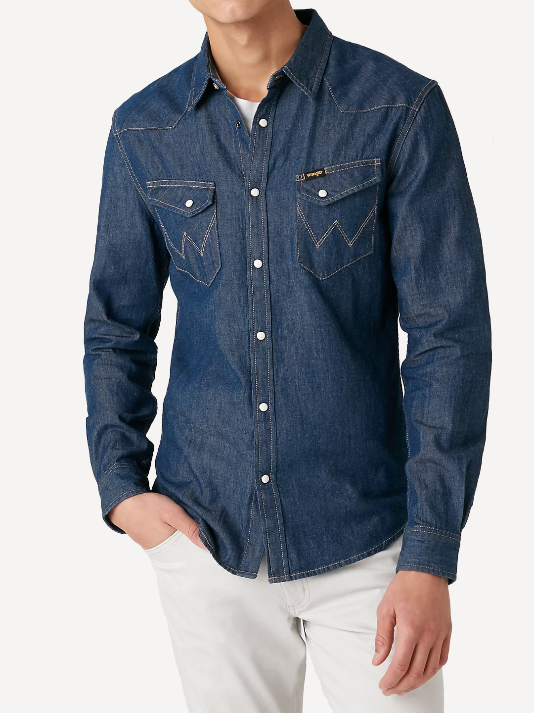 Рубашка джинсовая Wrangler Western Dark Stone
