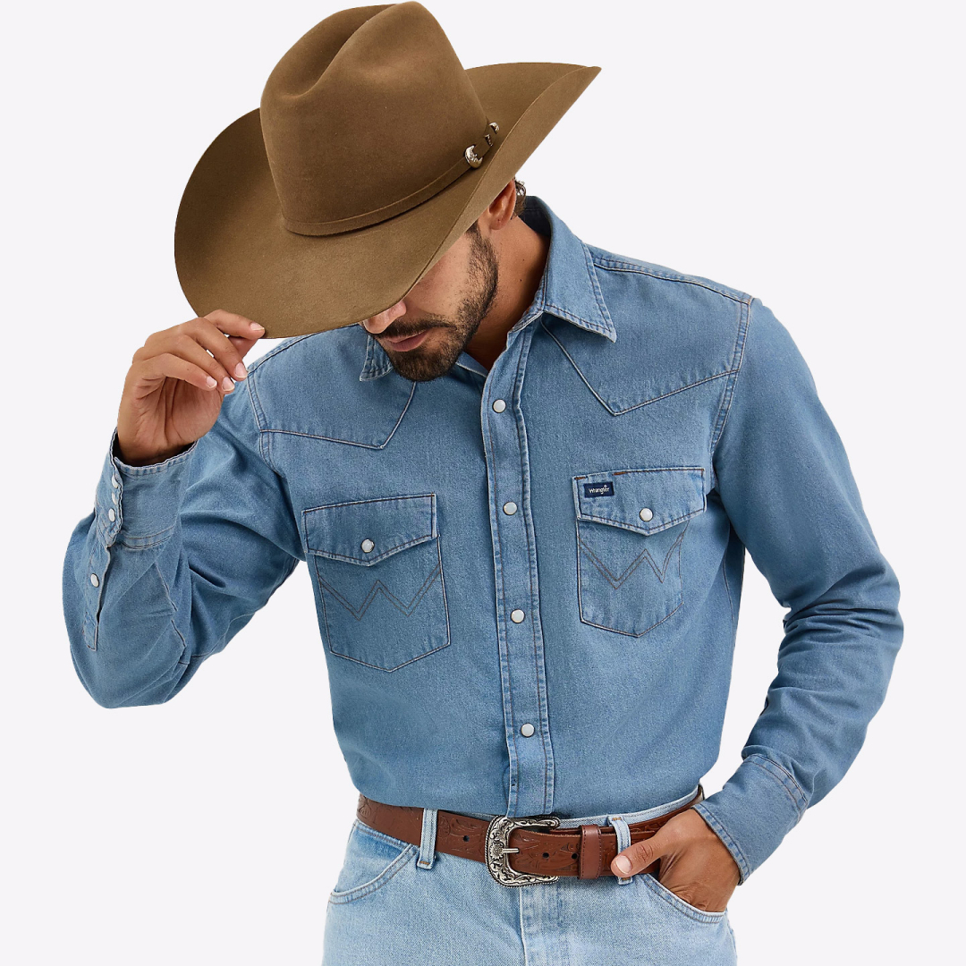 Рубашка джинсовая Wrangler Cowboy Cut Stonewash