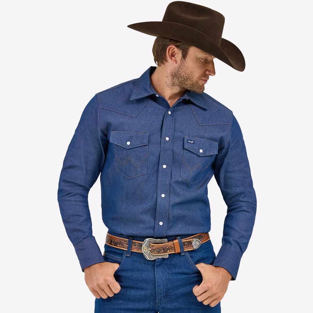 Рубашка джинсовая Wrangler Cowboy Cut Rigid Denim