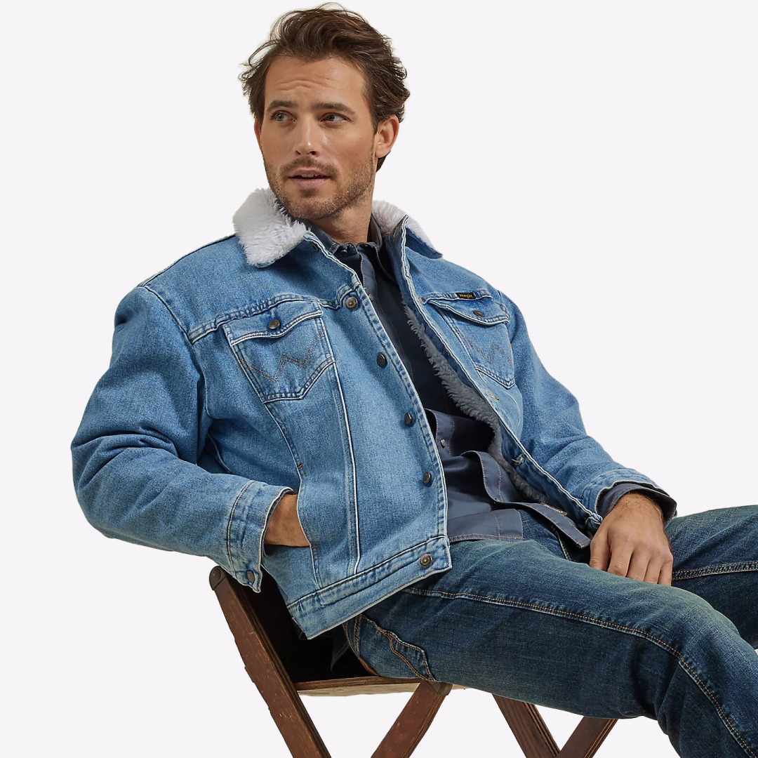 Куртка Wrangler Sherpa Lined Denim Jacket AW Wash