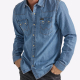 Рубашка джинсовая Wrangler Western Light Wash