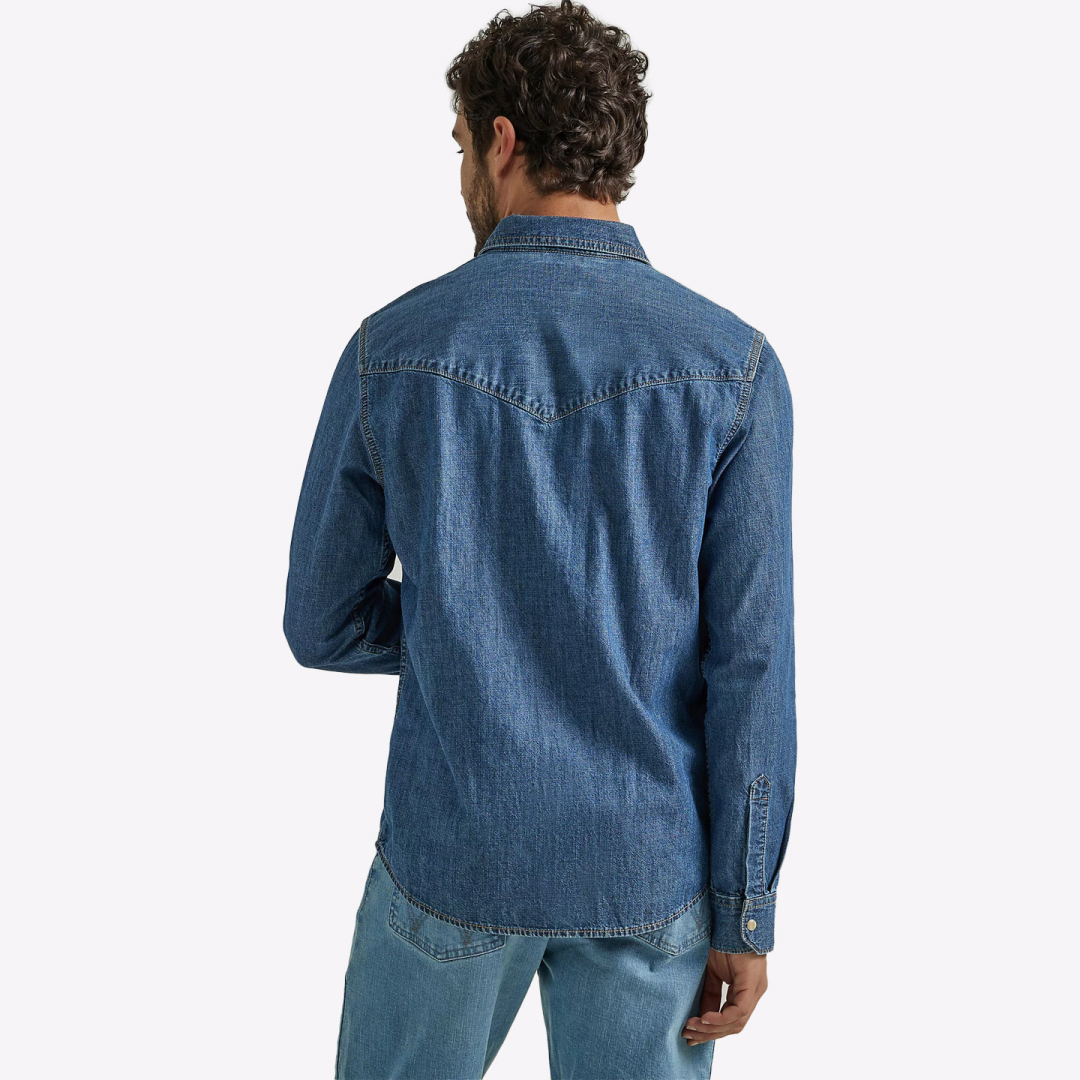 Рубашка джинсовая Wrangler Western Mid Wash