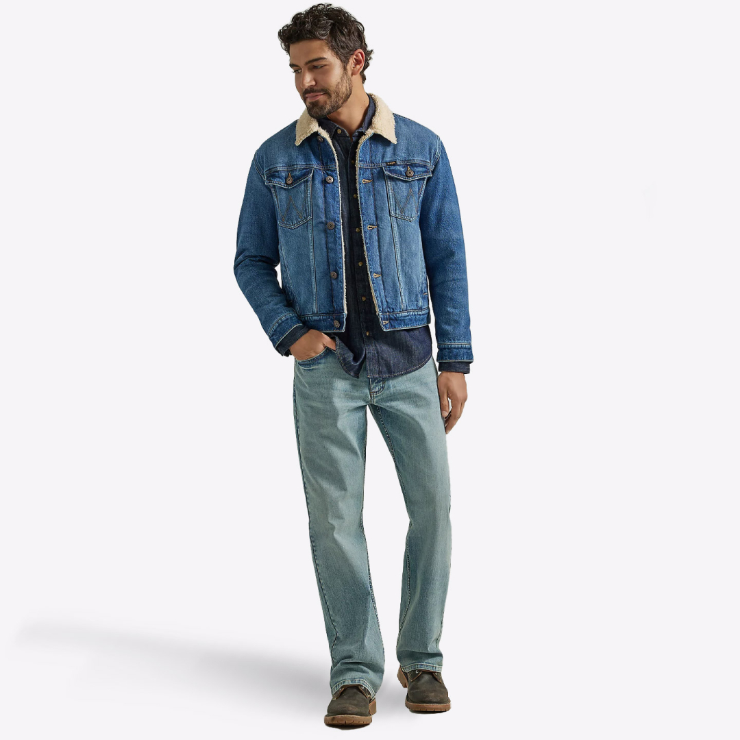 Куртка Wrangler Sherpa Lined Denim Jacket Mid Wash