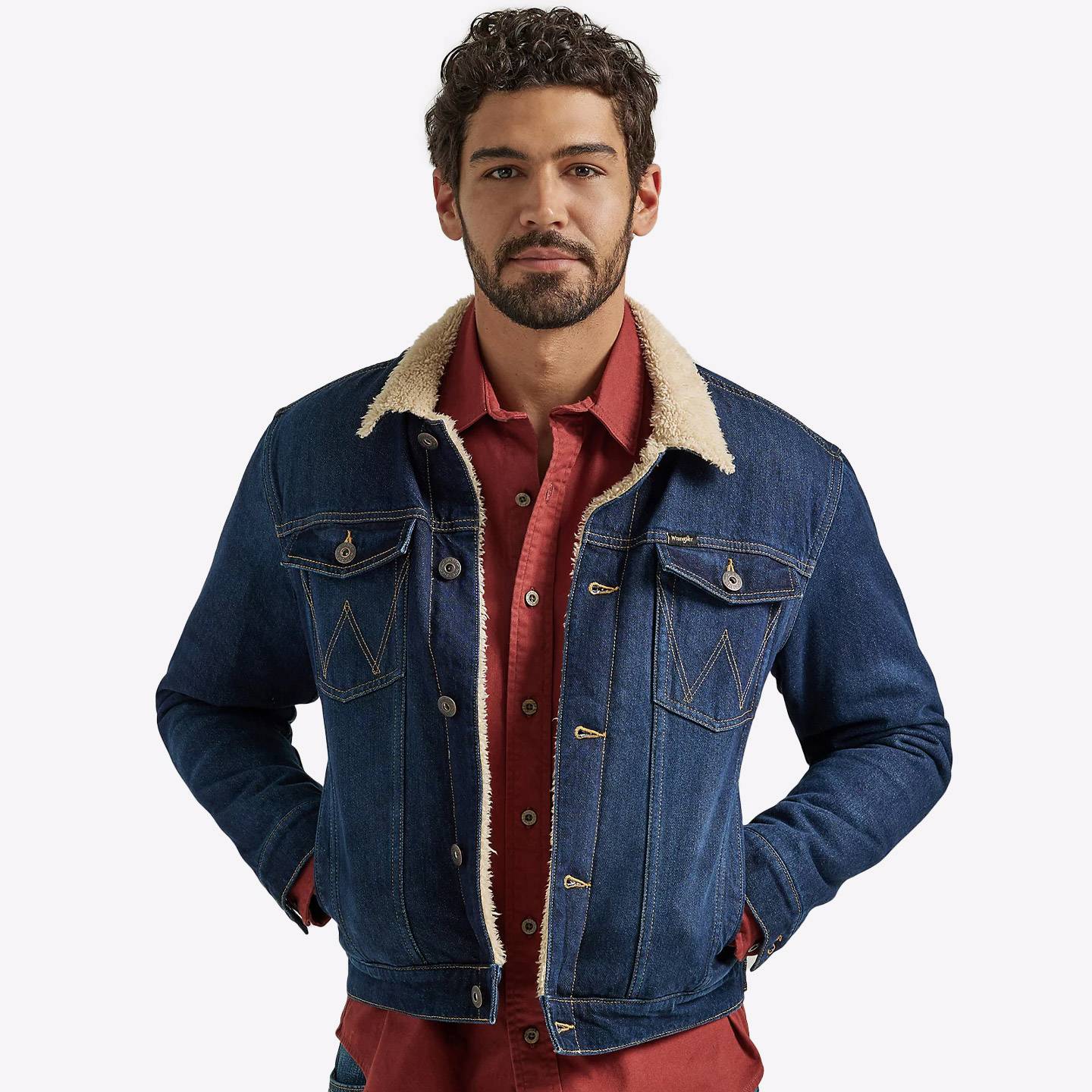 Wrangler wool lined denim jacket top