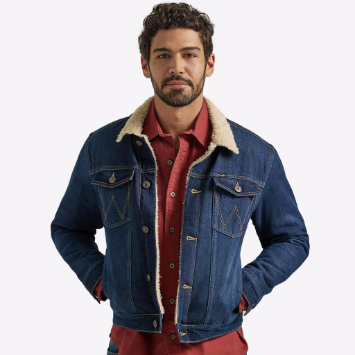 Куртка Wrangler Sherpa Lined Denim Jacket Dark Wash